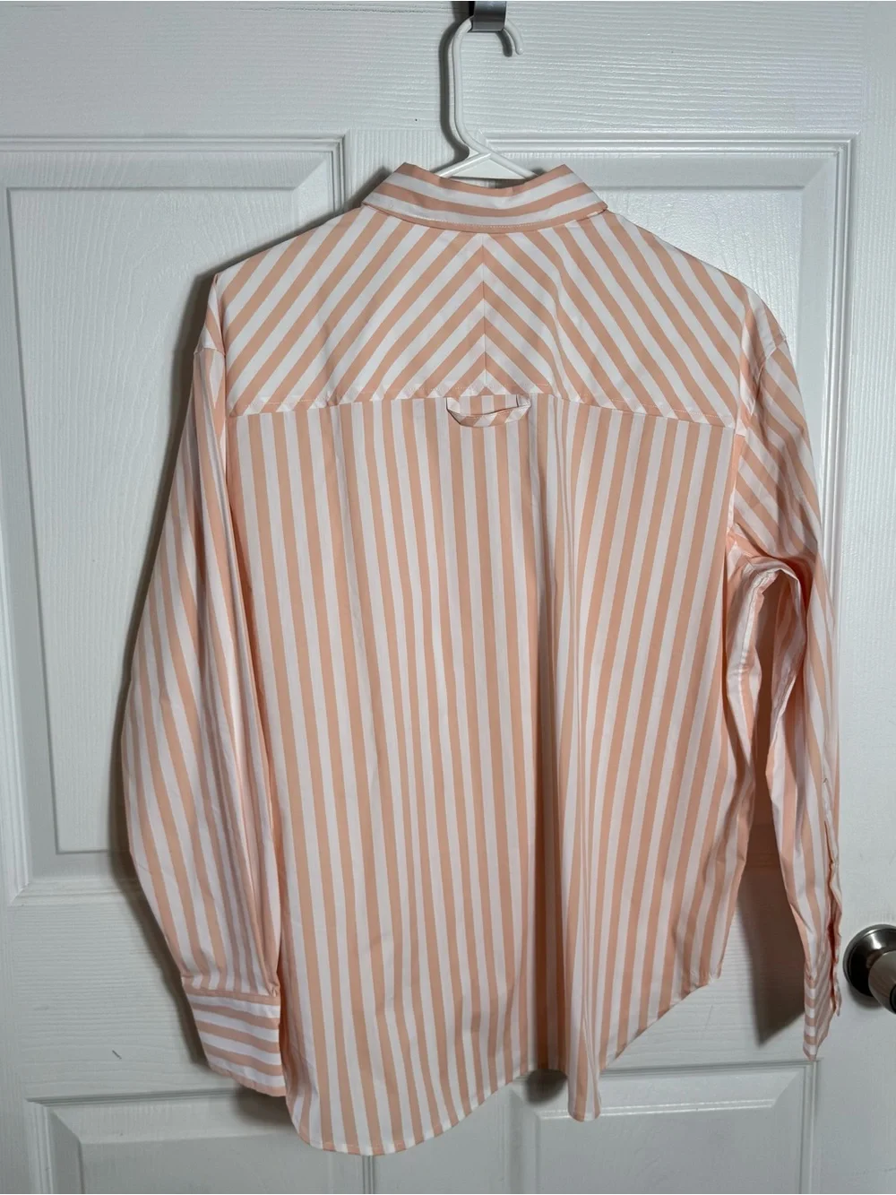 AYR The Deep End Oversized Shirt Peach Stripe Button Down Size MD - Picture 3 of 10
